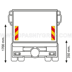 Комплект задних опознавательных знаков на грузовик 565х132 мм RR