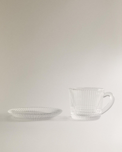 Zara Home чайная пара из стекла, цвет прозрачный, 8 см