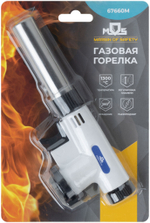 Горелка газовая на цанговый баллон, пласт.корпус, с пьезоподжигом, вращение 360°, регулир.формы пламени, сопло 22 мм 67660М MOS