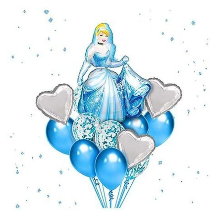 Букет из шаров "Золушка с серебряными сердцами"