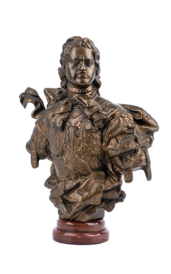 Бронзовый бюст Петра I. Скульптор А. С. Чаркин. Бронза, литьё. «Монументскульптура», Ленинград, 1980