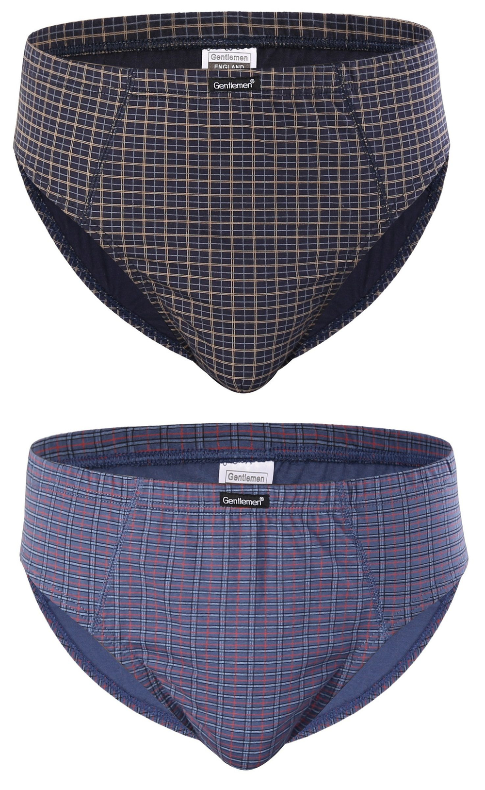 Комплект из двух клетчатых трусов-слипов plus size (Размер: XXXL) (Цвет: разноцветный)