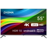 Телевизор LED Digma 55" DM-LED55UBB41 Android TV Frameless Metal темно-серебристый/серебристый 4K Ultra HD 60Hz DVB-T DVB-T2 DVB-C DVB-S DVB-S2 USB WiFi Smart TV