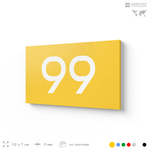 Табличка с номером 99 на дверь квартиры, для офиса, кабинета, аудитории, склада, желтая 120х70 мм, Айдентика Технолоджи