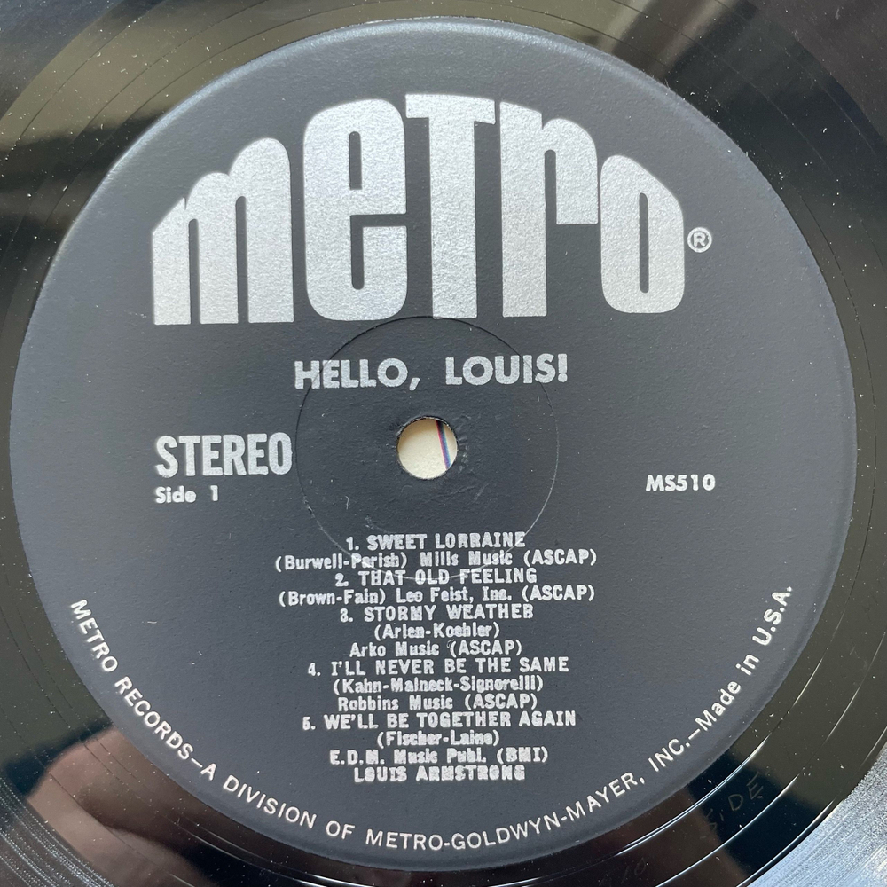Винтажная виниловая пластинка LP Louis Armstrong Hello, Louis (США 1965)