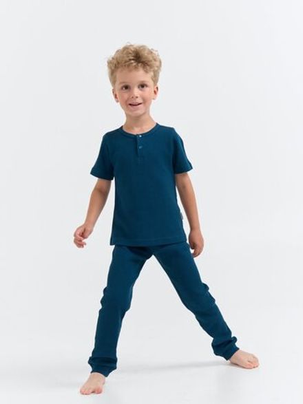 Пижама из вафельной ткани "Атлантика" с коротким рукавом