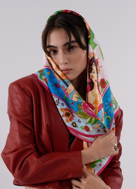 Платок «Матрёшки. Латинская Америка» 100% шёлк