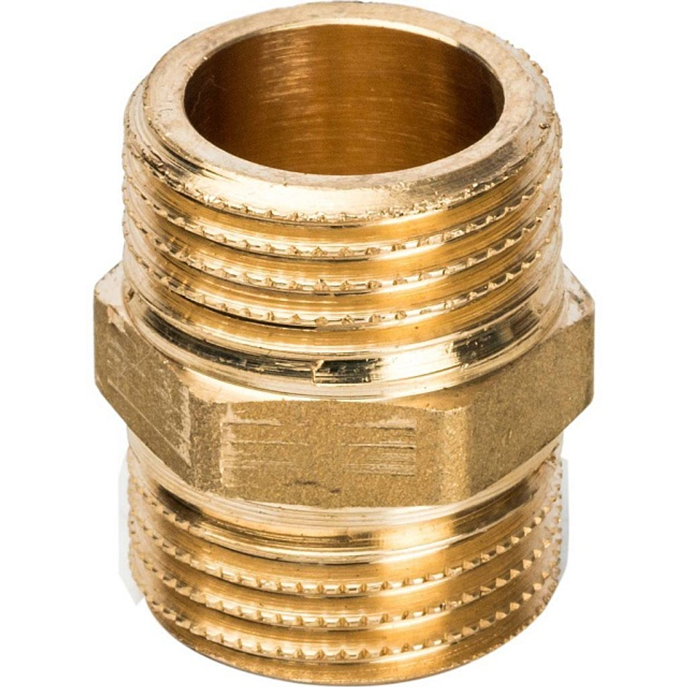 Ниппель STOUT SFT 0003 - 1/2" (для стальных труб, латунь без покрытия)