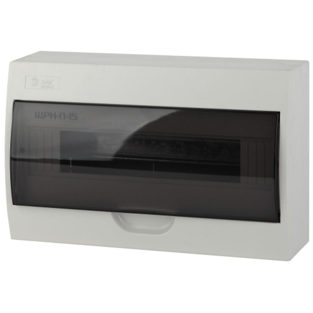 Корпус пластиковый навесной ЭРА SIMPLE ЩРН-П-15 IP41 прозрачная крышка белый
