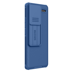 Чехол усиленный синего цвета с защитной шторкой для камеры от Nillkin на Xiaomi Redmi Note 13 Pro+, серия CamShield Pro Case