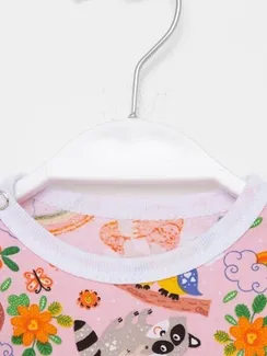 Боди детское, цвет розовый/звери, рост 68 см