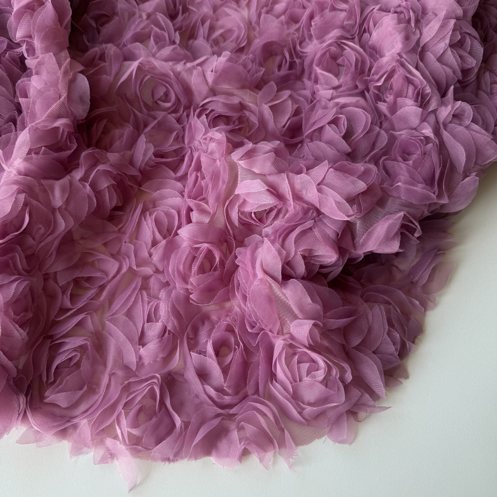 Фатин с объёмными розами Орхидея