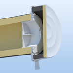 Приточный клапан стеновой NovaPROF КИВ-125 с трубой 0,5 м, фильтром и решеткой RAL9016