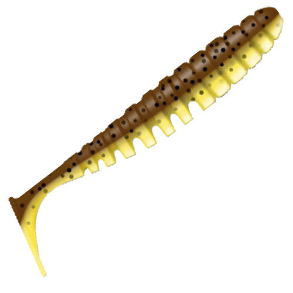Приманка ZUB-SHAD  75мм(3")-6шт, (Цвет 409) машинное масло верх - желтый низ