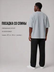Футболка серая оверсайз плотная хлопок
