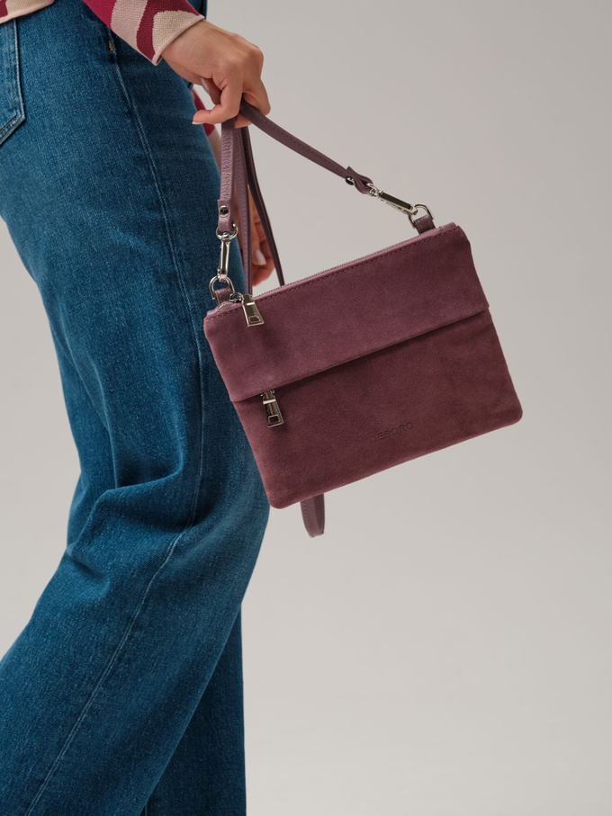 Замшевая сумка Deboro 3017 дым.лиловый