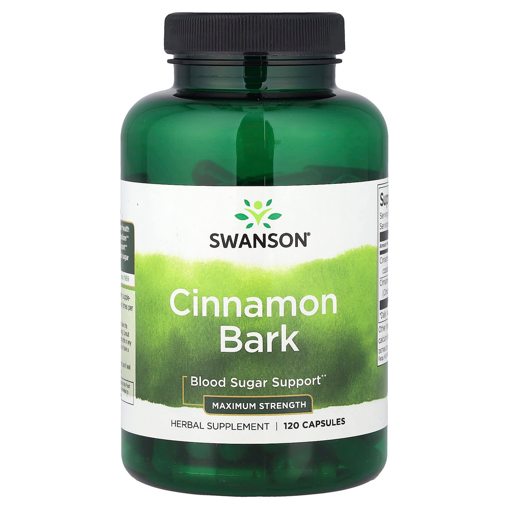 Swanson, Кора корицы, максимальная эффективность, 120 капсул