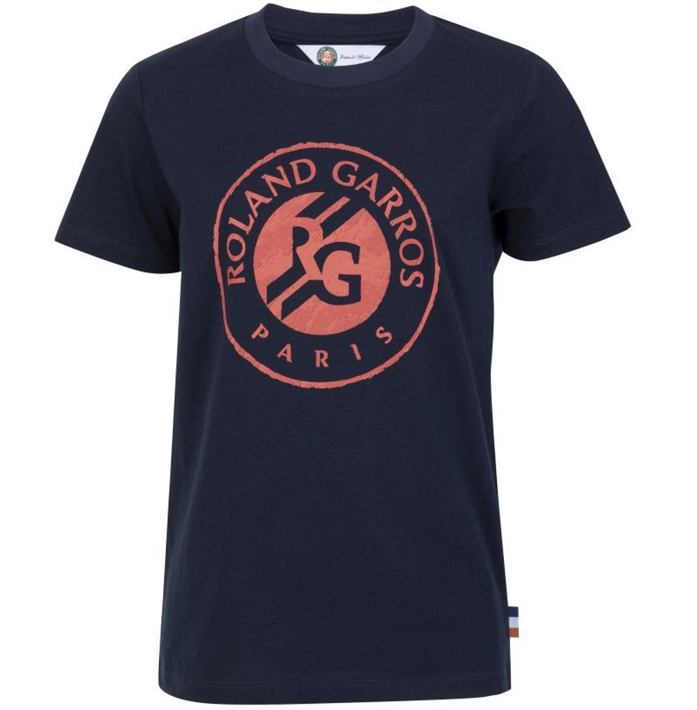 Футболка для мальчика теннисная Roland Garros Kids Big Logo - navy