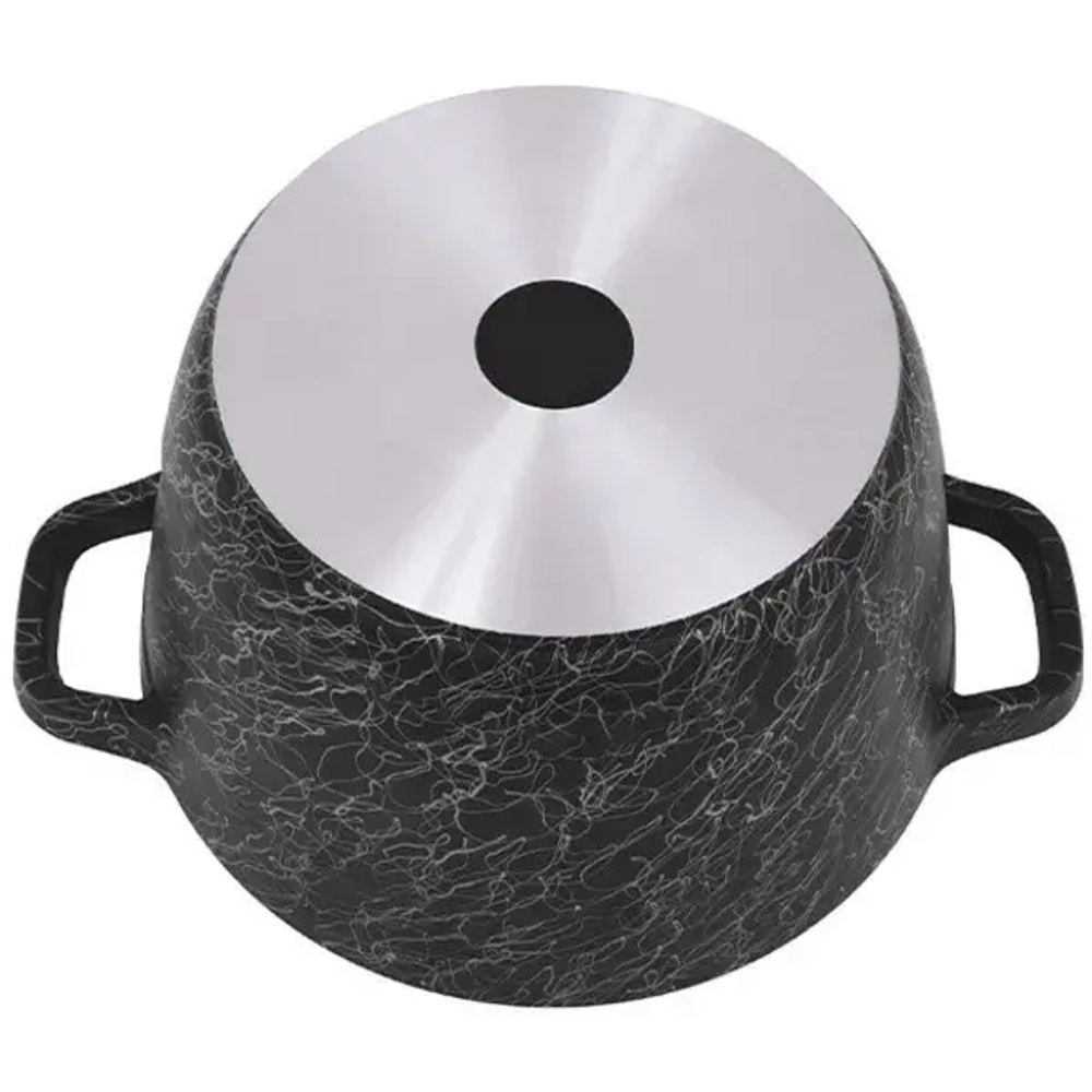 Кастрюля 4,5л «Грация» (черный/серебро) со стеклянной крышкой кчс45а