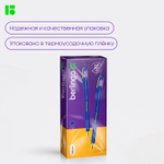 Ручка шариковая BERLINGO "xGold" 0,7 мм, игольчатый стержень, синяя, грип