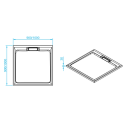 Душевой поддон квадратный RGW STA-01W Белый (900x900)