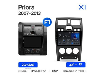 Магнитола Teyes X1 2-32 Wi-Fi + 4G LADA Priora I 1 2007 — 2013 9.0" (F1)