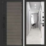 Входная дверь Бункер BN-15 - Зеркало панорама фацет Белый софт