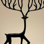 Декор Олень, черный металл 36см