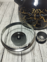 Чайник 3л сфер со свист Мрамор золото черн  4с209/я