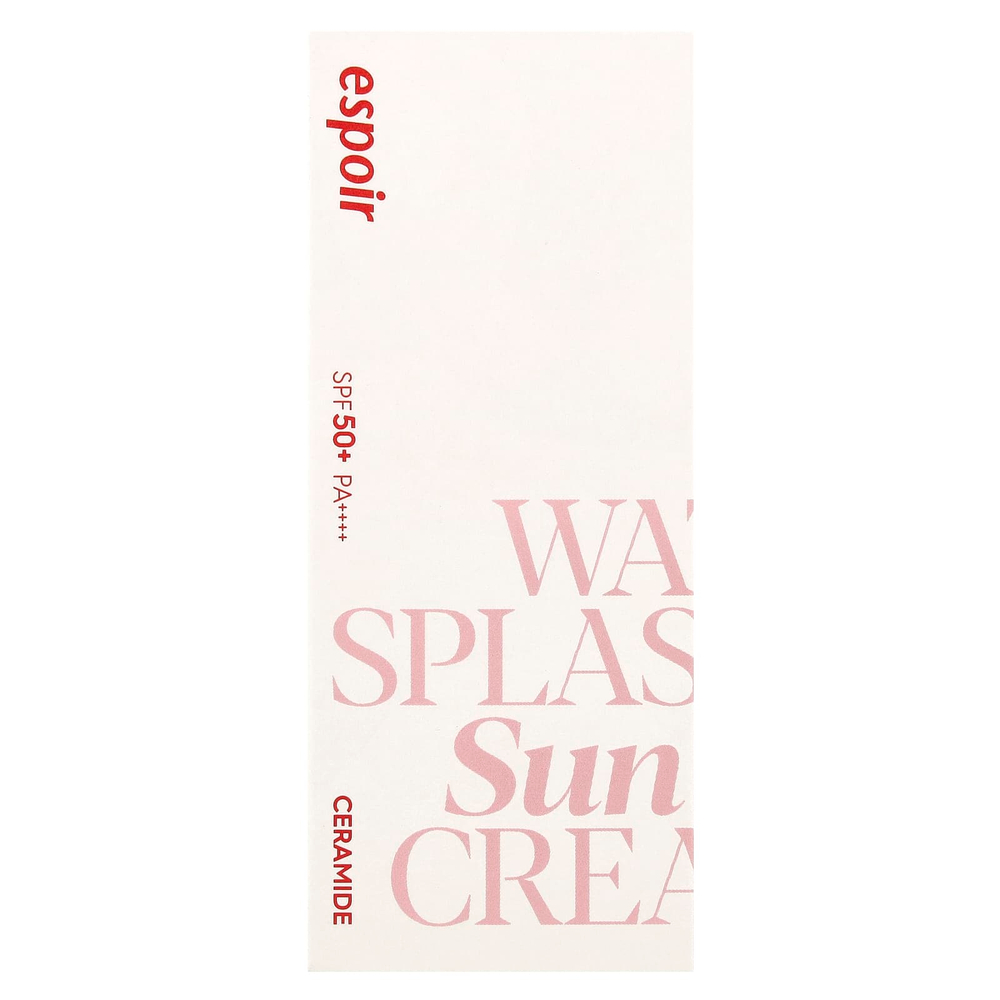 Espoir, Water Splash Sun Cream Ceramide, SPF 50+ PA ++++, 60 мл
