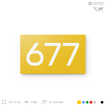 Номер на дверь 677, табличка на дверь для офиса, квартиры, кабинета, аудитории, склада, желтая 120х70 мм, Айдентика Технолоджи