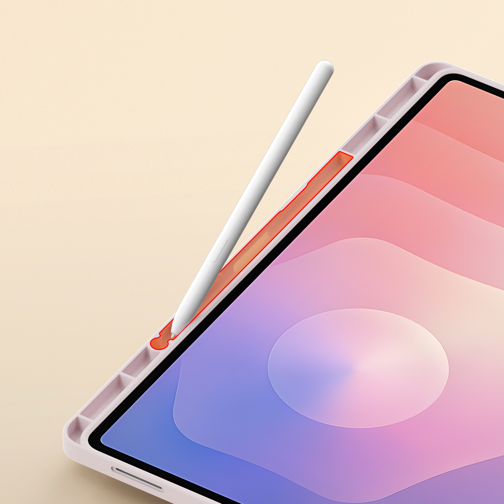 Складной чехол книжка розового цвета для Samsung Galaxy Tab S11 Ultra, S10 Ultra, S9 Ultra, серия Vers Series от Dux Ducis