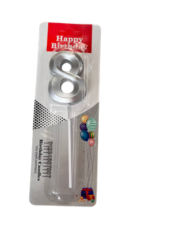 Свечи "Цифра (0-9) " Серебро