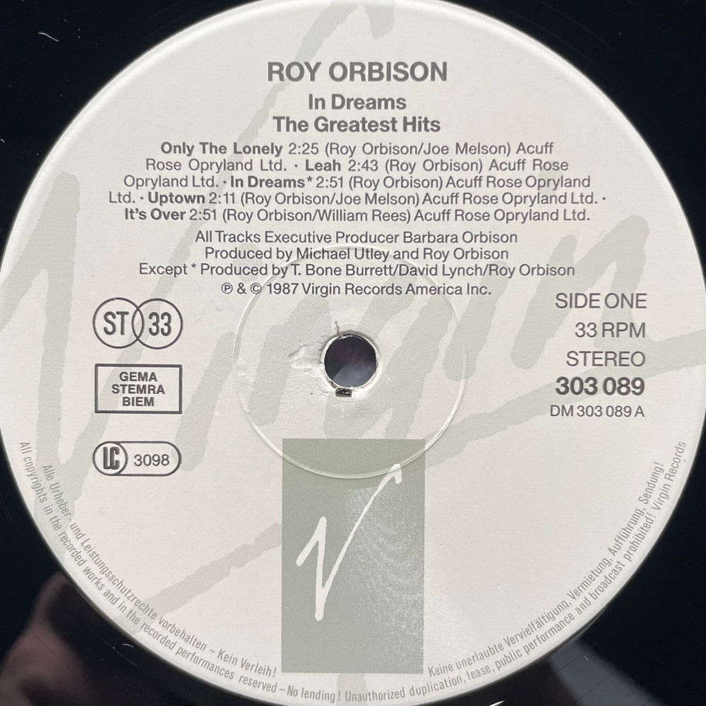 Roy Orbison ‎– In Dreams: The Greatest Hits 2LP (Европа 1987г.)