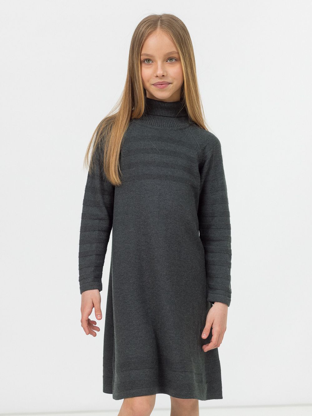 Платье для девочки AT98 темно-серый