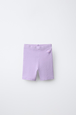 ZARA ВЕЛОСИПЕДКИ В РУБЧИК, ЦВЕТ МАЛЬВЫ