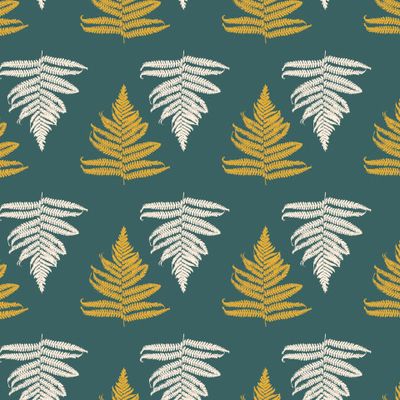 Листья папоротника на сине-зелёном