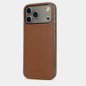 Чехол-накладка для iPhone 17 Pro Max из кожи сафьяно, цвета карамель