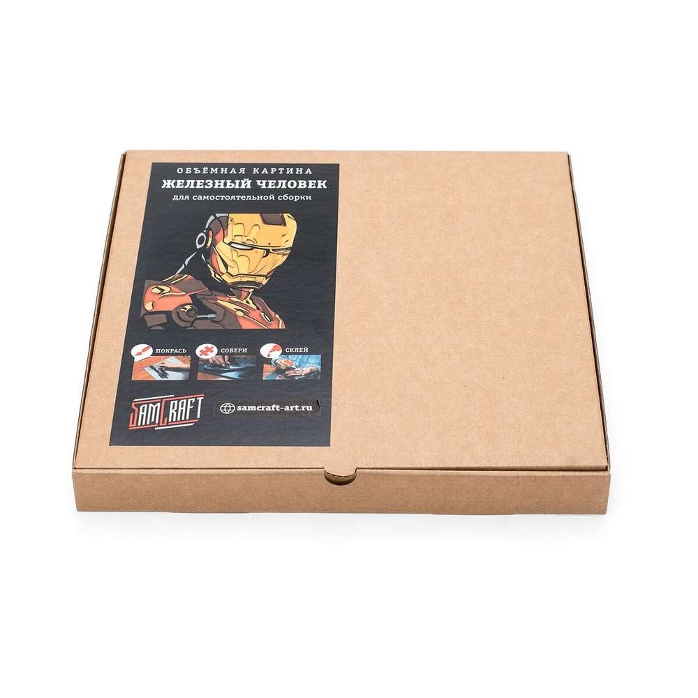 Железный человек от SamCraft - сборная 3D картина из дерева своими руками, герой из комиксов MARVEL