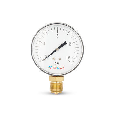 Манометр радиальный Varmega - 1/2" (D-80мм, шкала 0-16 бар)
