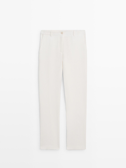 Massimo Dutti Брюки из льна, экрю