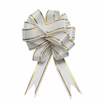 Бант Шар 2,3см с золотой полосой (Белый)