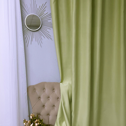 Шторы блэкаут 75% "Бристоль" салатовые. 150 х 270 см. В упаковке - 1 шт.  1000114