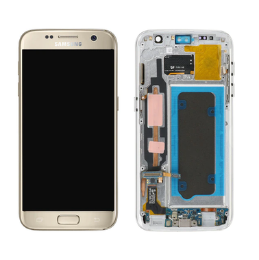 LCD Display Samsung Galaxy S7 / G930F - USED / Orig new MOQ:5 White [With Frame]