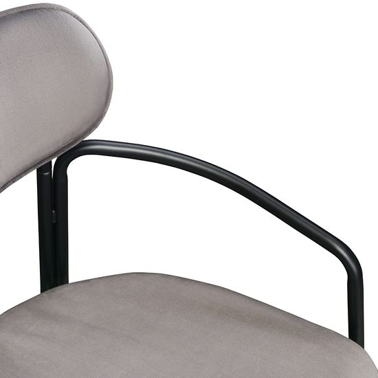 Стул ror, round, велюр, черный/серый