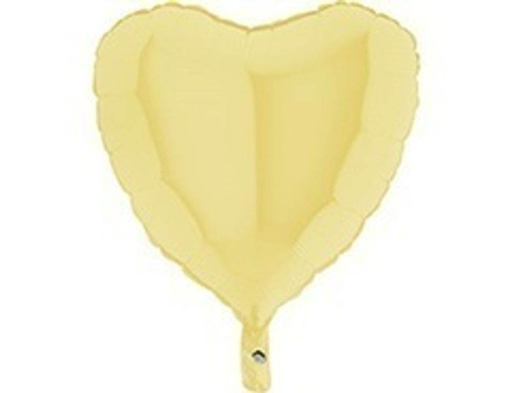 G Шар сердце 18"/46 см, желтый матовый/macaron (БГ-15)  Изображение4