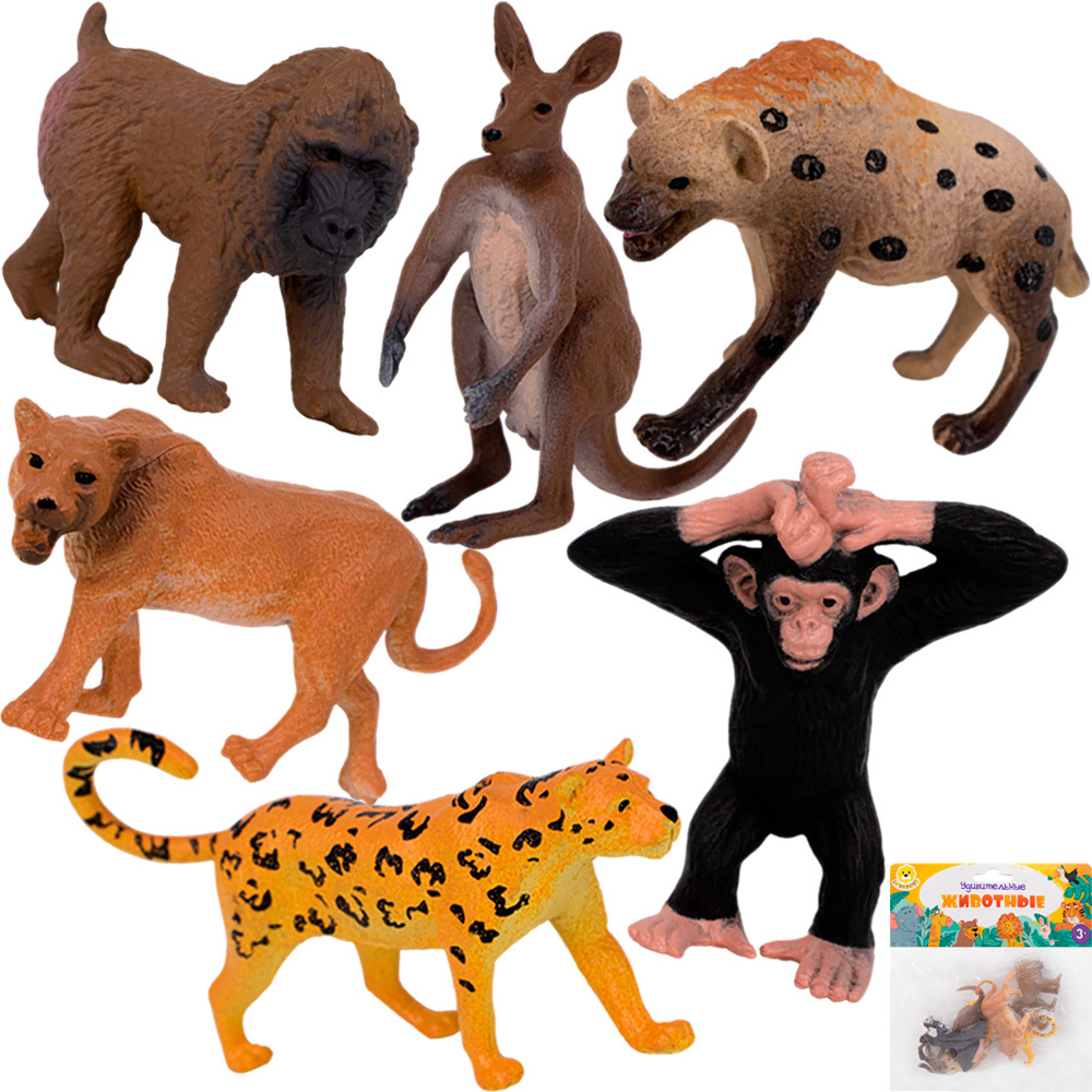 Набор животных Levatoys MK2207-15 Дикие в пак.