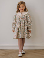 Платье с воротником в цветочек, Молоко