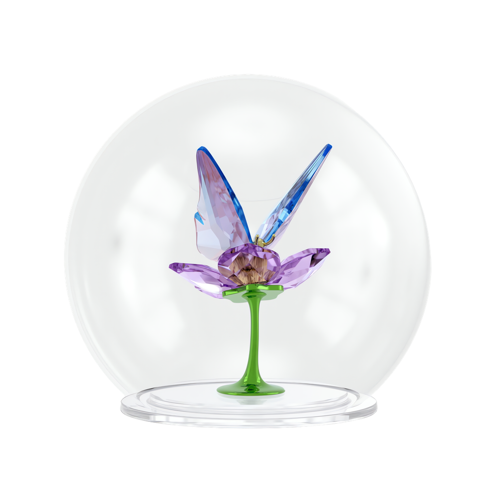IDYLLIA:GLASS BALL BUTTERFLY AND FLOWER