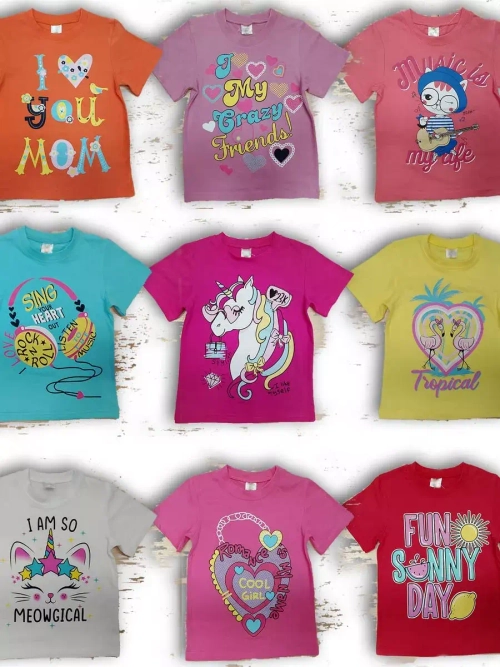 Футболка для садика и школы.Набор 9 шт.девочка